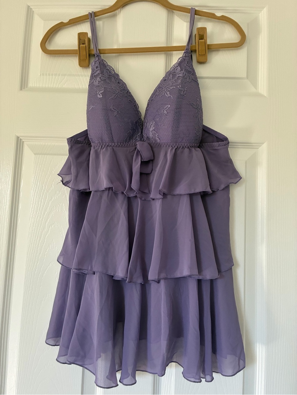 delicates Lavender Tiered Lace Chemise